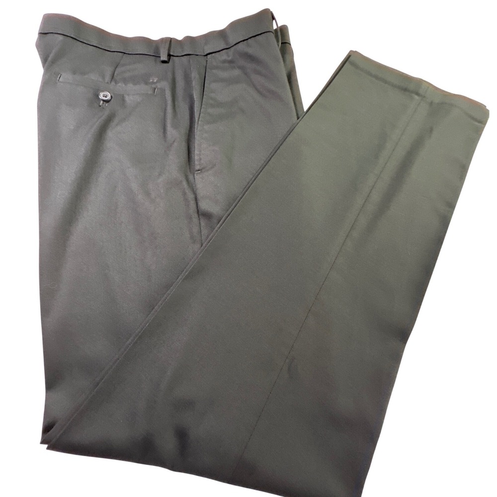 Haggar Mens Premium No Iron Khaki Straight Fit Black Pants 34x34